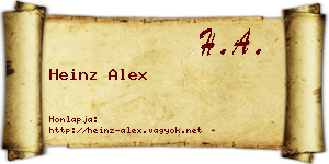 Heinz Alex névjegykártya